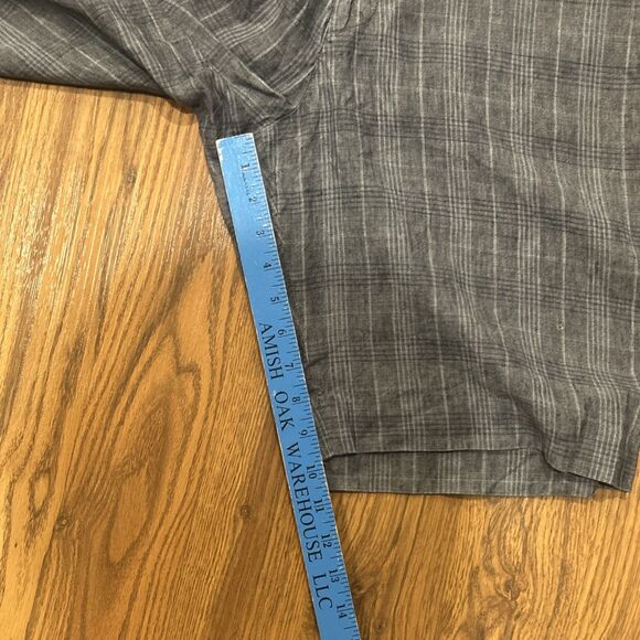 Theory Shorts Mens 36 Linen Button Closure Chino Gray Plaid Pockets - Picture 7 of 8